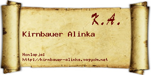 Kirnbauer Alinka névjegykártya
